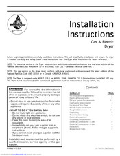 Frigidaire SGER341AS0 Installation Instructions Manual