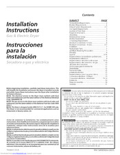 Frigidaire FCED3000ES0 Installation Instructions Manual