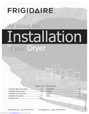 Frigidaire FAQG7011KR0 Installation Manual