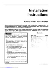 Frigidaire Gallery FWT449GFS2 Installation Instructions Manual