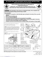 Frigidaire FCS367CHSC Installation Instructions Manual