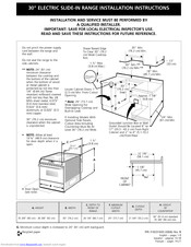 Frigidaire FES367AQF Installation Instructions Manual