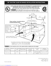 Frigidaire FGES3065KWB Service Installation Instructions Manual