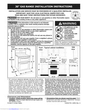 Frigidaire FGGF304DLF2 Installation Instructions Manual