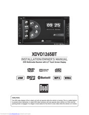 Dual XDVD1265BT Installation & Owner's Manual