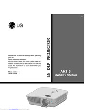 LG AH215 Owner's Manual