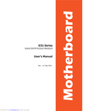 Intel G31 EXPRESS CHIPSET SPECIFICAT User Manual