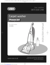 Vax PowerJet Capret Washer Pro V-028U Instruction Manual