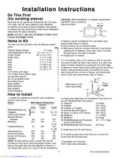 Crosley FAH14ES2TB Installation Instructions Manual