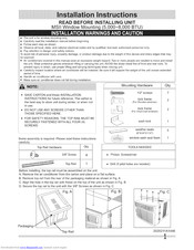 Crosley CAE8ESRR410A14 Installation Instructions