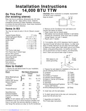 Frigidaire FAH14ER2T1 Installation Instructions Manual