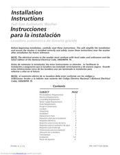 White-Westinghouse SWS1649HQ1 Installation Instructions Manual