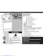 Whirlpool SF370LEGN0 Installation Instructions Manual