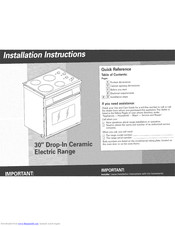 Whirlpool RS696PXGQ13 Installation Instructions