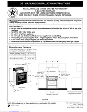 Tappan TGF645WFD4 Installation Instructions Manual