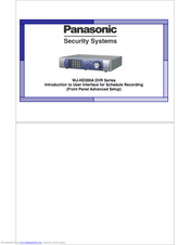 Panasonic WJ-HD300A Introduction Manual
