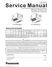 Panasonic Whisper Green-Lite FV-08VKSL2 Service Manual