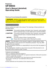 HITACHI Innovate CP-RX93 Manual