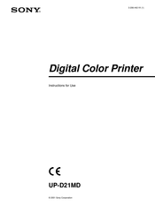 Sony UP-D21MD Instructions For Use Manual