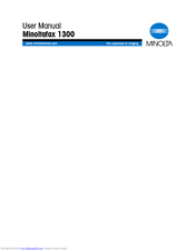 Minolta Minoltafax 1300 User Manual