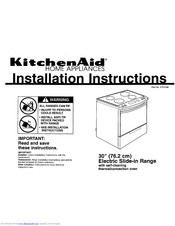 Kitchenaid KESC300BWH1 Installation Instructions Manual
