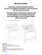 Kitchenaid KDSS907XSP01 Installation Instructions Manual