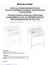 Kitchenaid KGRS807XSP00 Installation Instructions Manual