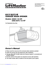 Chamberlain 3267C 1/2 HP Owner's Manual