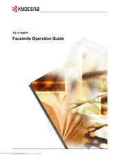 Kyocera FS-1116MFP Facsimile Operation Manual