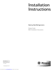GE Monogram ZISP420DXASS Installation Instructions Manual