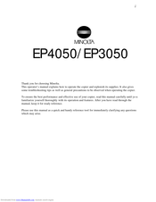 Minolta EP3050 Operator's Manual