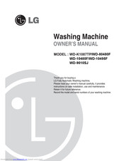 LG WD-10485F Owner's Manual