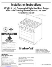 KitchenAid KDRP462LSS05 Installation Instructions Manual
