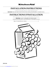 KitchenAid KSCS25FKWH02 Installation Instructions Manual