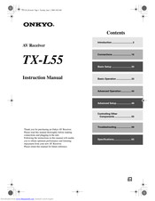 ONKYO TX-L55 Instruction Manual