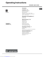 Ariston CX64SP4 IL Operating Instructions Manual