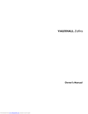 Vauxhall Zafira Owner's Manual