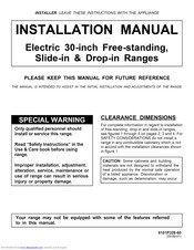 Magic Chef CES3760AAW Installation Manual