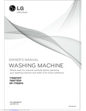 LG WF-T756SPG Owner's Manual