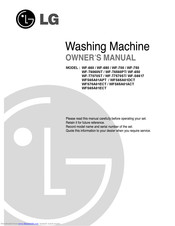 LG WF-T7570ST Owner's Manual