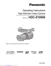 PANASONIC HDC-Z10000 Operating Instructions Manual