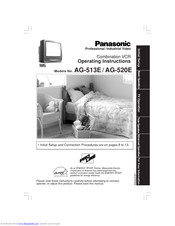 PANASONIC AG513E - COMBINATION VCR/TV Operating Instructions Manual