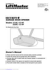 Chamberlain LiftMaster Security+ 2110C 1/3 HP Owner's Manual