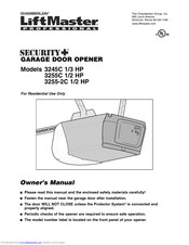 Chamberlain 3255C 1/2 HP Owner's Manual