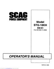 Scag Power Equipment STG-18KH Operator's Manual