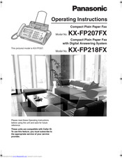 PANASONIC KX-FP207FX Operating Instructions Manual
