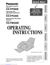 PANASONIC KX-FP300E Operating Instructions Manual