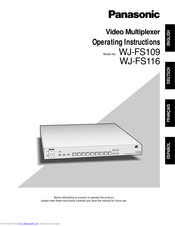 PANASONIC WJ-FS109 Operating Instructions Manual
