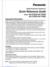 PANASONIC KX-T7633CE Quick Reference Manual