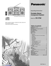 PANASONIC RX-VT80 Operating Instructions Manual